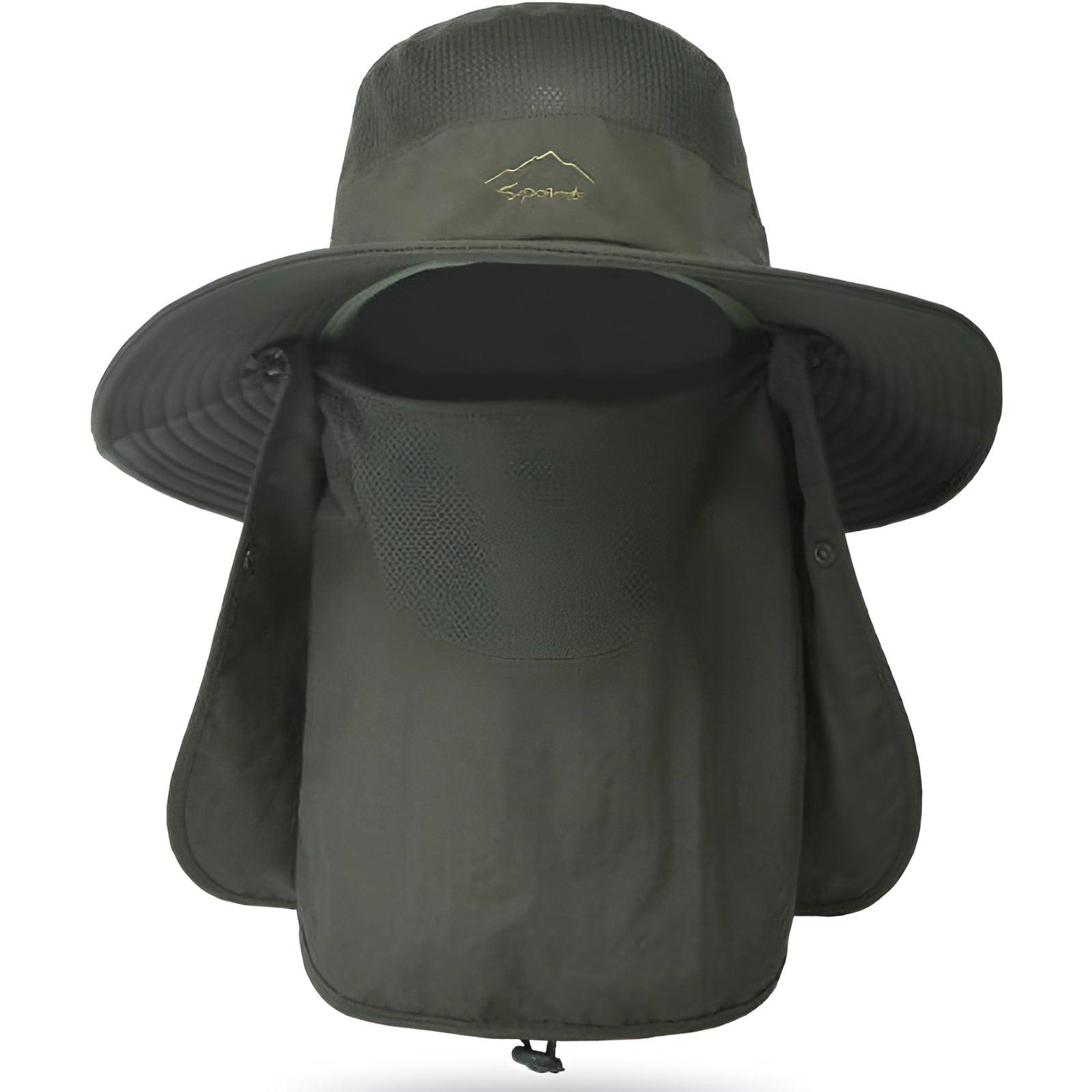 Outdoor Wide Brim Hat With Detachable Cover And Flap-USA Fish Bait