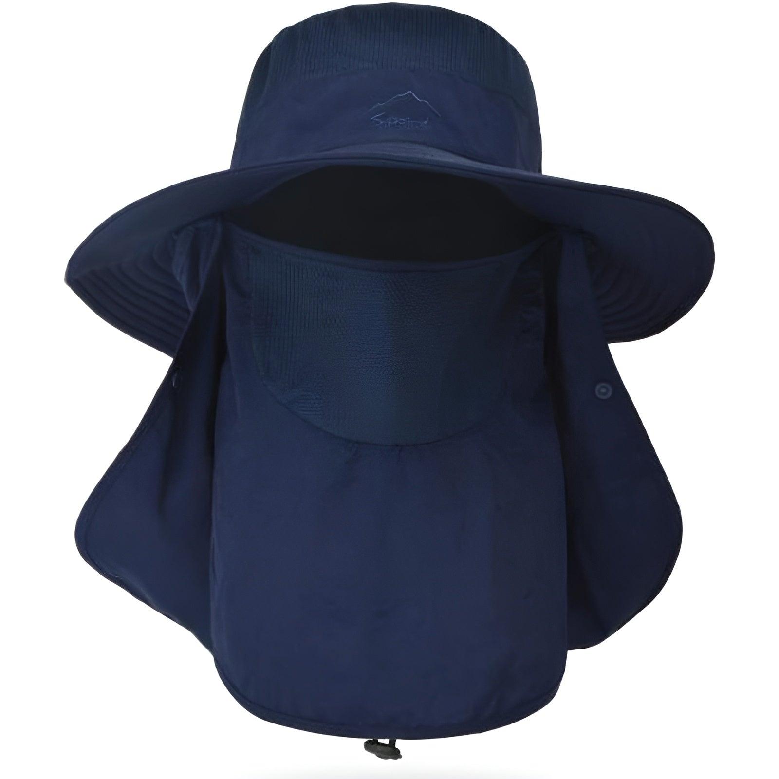 Outdoor Wide Brim Hat With Detachable Cover And Flap-USA Fish Bait