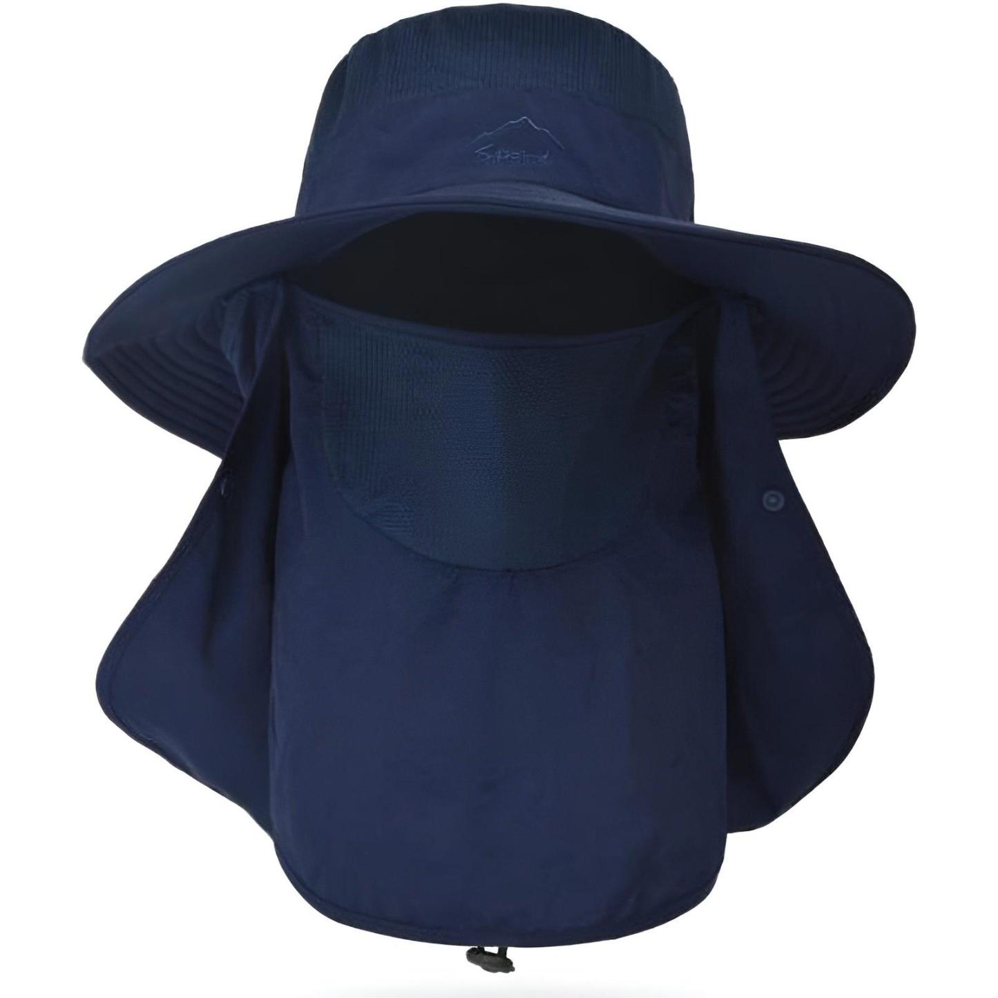 Outdoor Wide Brim Hat With Detachable Cover And Flap-USA Fish Bait
