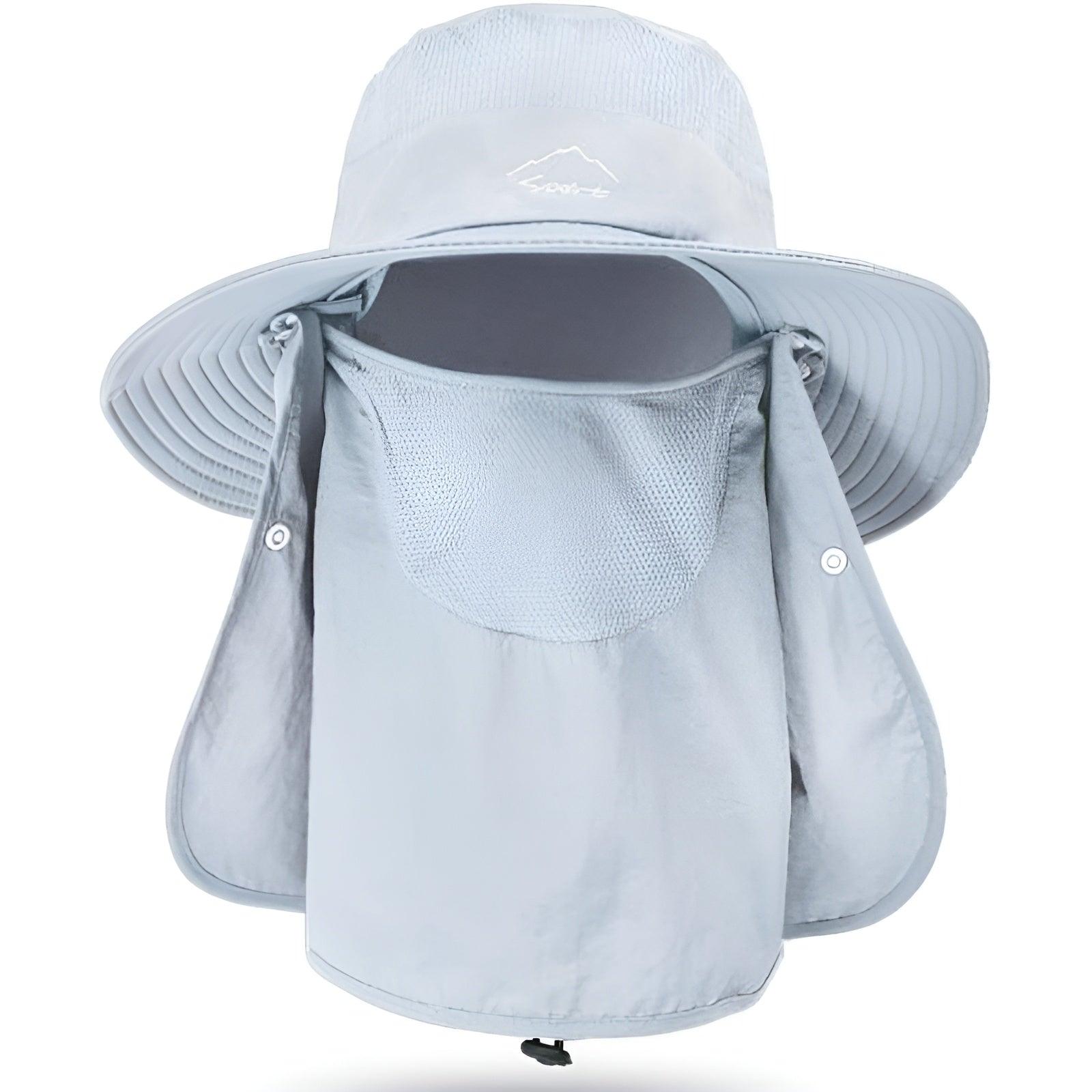 Outdoor Wide Brim Hat With Detachable Cover And Flap-USA Fish Bait