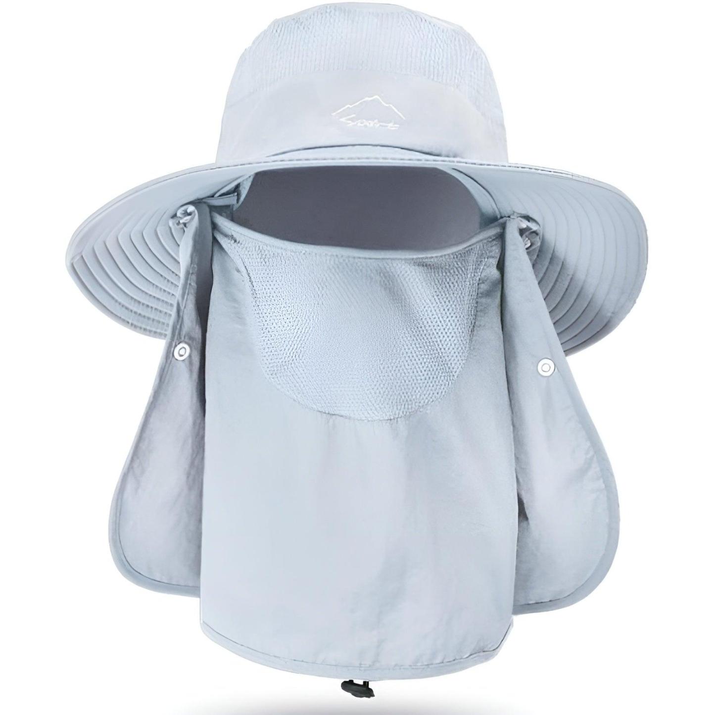 Outdoor Wide Brim Hat With Detachable Cover And Flap-USA Fish Bait