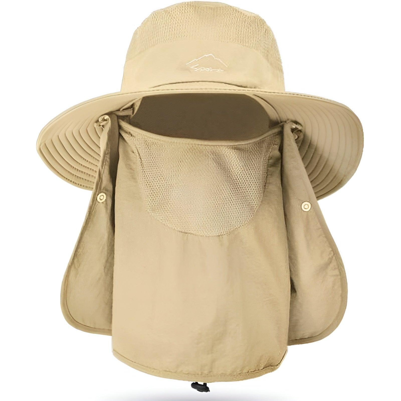 Outdoor Wide Brim Hat With Detachable Cover And Flap-USA Fish Bait