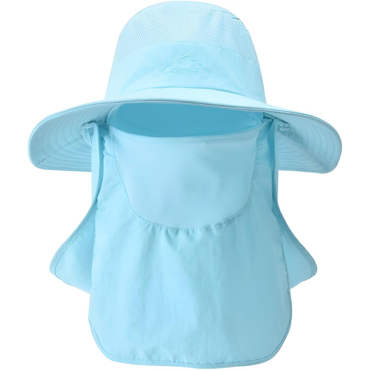 Outdoor Wide Brim Hat With Detachable Cover And Flap-USA Fish Bait