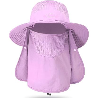 Outdoor Wide Brim Hat With Detachable Cover And Flap-USA Fish Bait