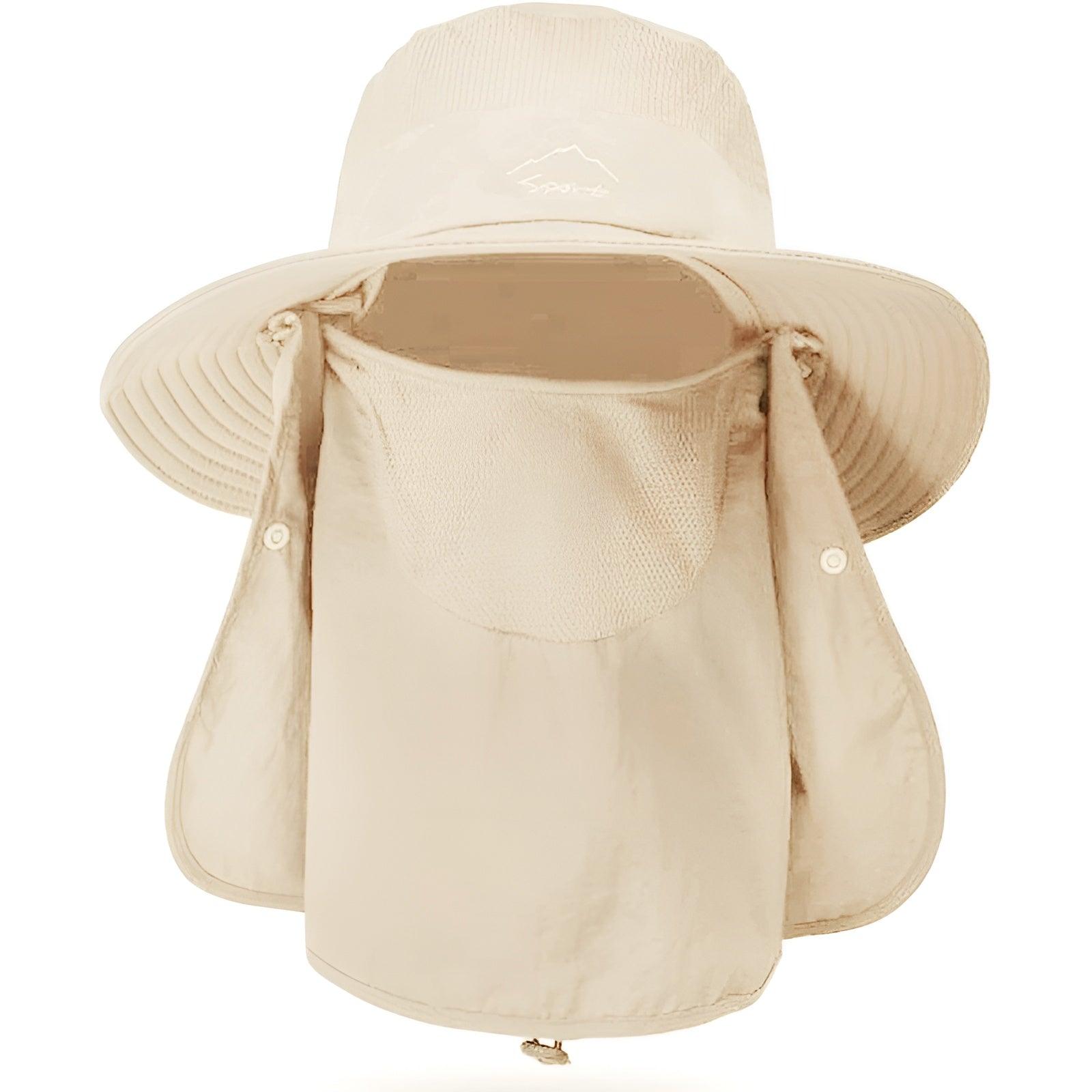 Outdoor Wide Brim Hat With Detachable Cover And Flap - USA Fish Bait