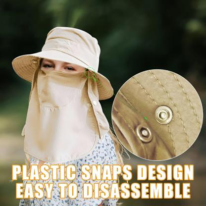 Outdoor Wide Brim Hat With Detachable Cover And Flap-USA Fish Bait