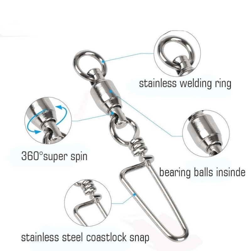 Fishing Swivels With Snap For Fishing Rigs-USA Fish Bait