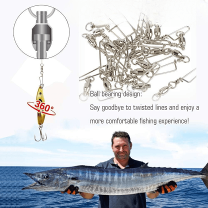 Fishing Swivels With Snap For Fishing Rigs-USA Fish Bait