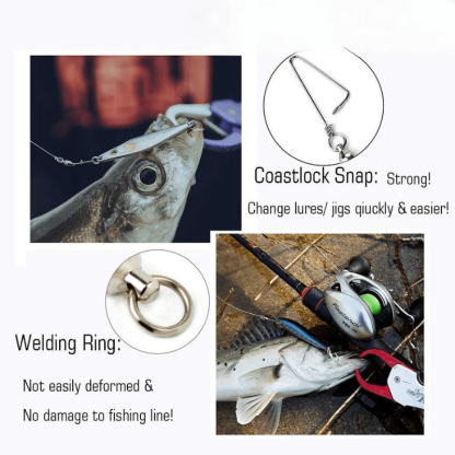 Fishing Swivels With Snap For Fishing Rigs-USA Fish Bait