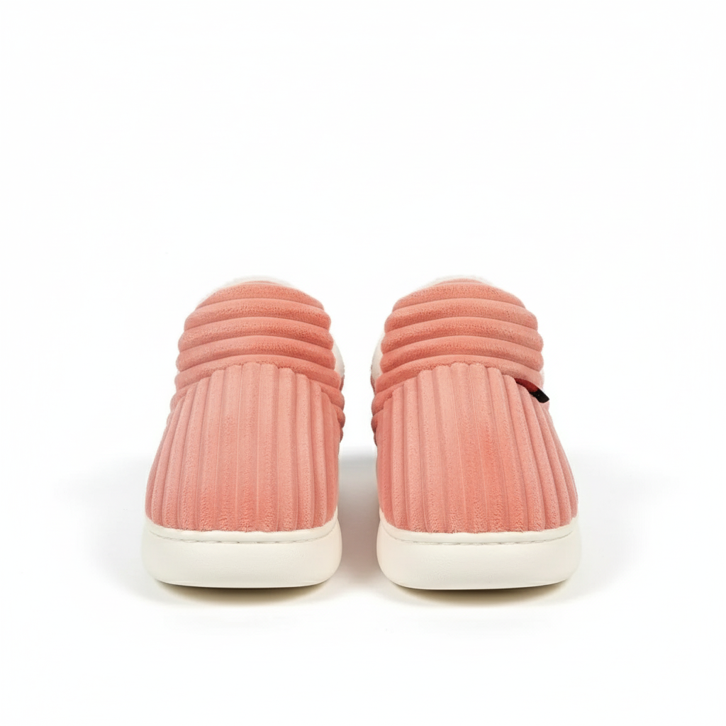 Ribbed Indoor Slippers With Anti Slip Sole