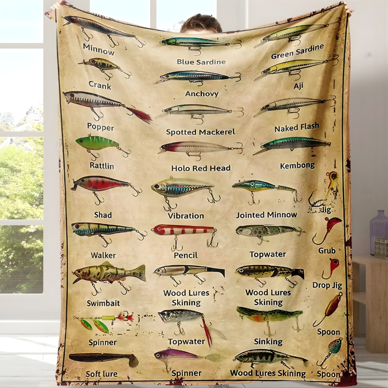  Fish Pattern Flannel Blanket