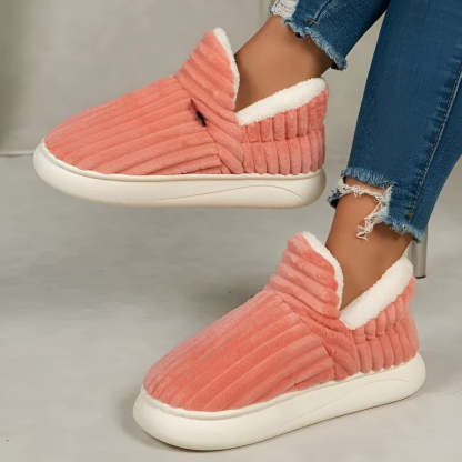 Ribbed Indoor Slippers With Anti Slip Sole