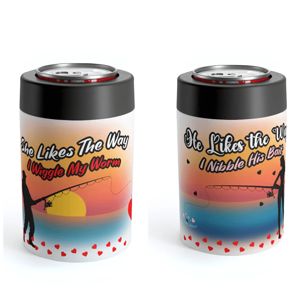 Fishing Couple Can Cooler Gift Set-USA Fish Bait