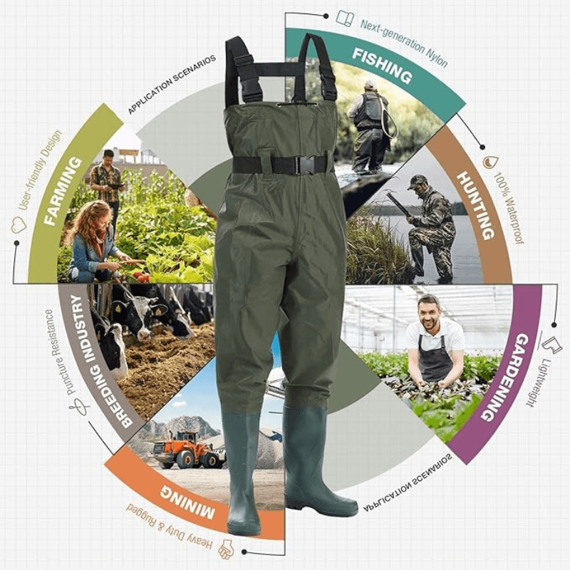 Waterproof Fishing Waders With Boots Waders For Anglers-USA Fish Bait