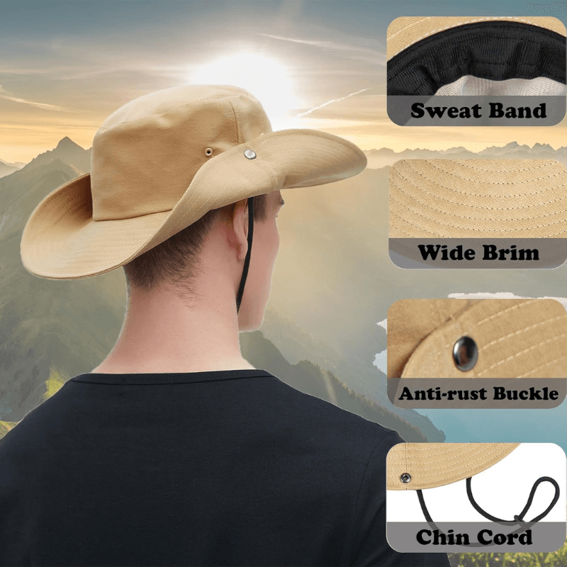 Western Style Cowboy Hat - With Adjustable Strap-USA Fish Bait