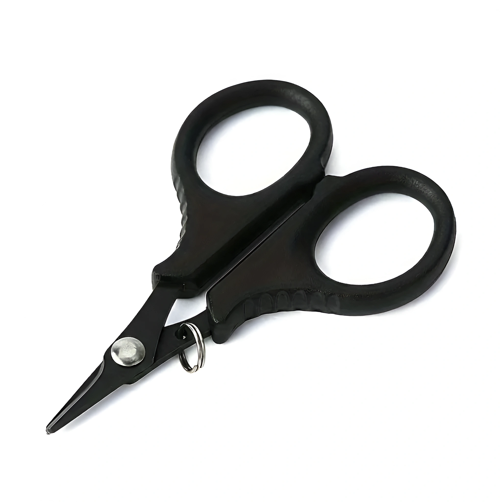 Stainless Steel Fishing Scissors | Small Single-Sided Serrated Line Cutter for Nylon and Carbon Lines, Sharp and Rust-proof with Spring Lanyard