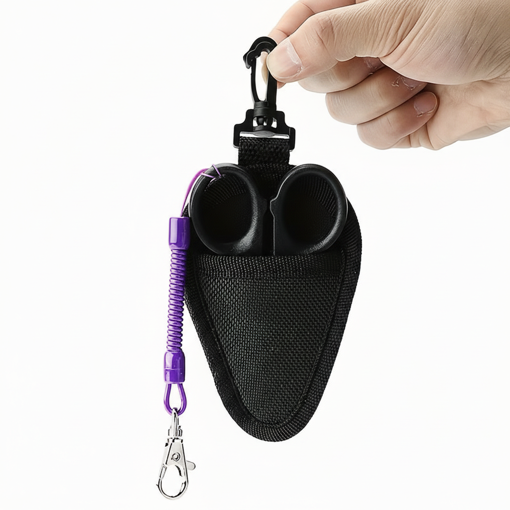 Stainless Steel Fishing Scissors | Small Single-Sided Serrated Line Cutter for Nylon and Carbon Lines, Sharp and Rust-proof with Spring Lanyard