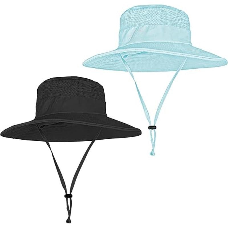 Pack Of 2 Wide Brim Foldable And Lightweight Foldable Fishing Hat-USA Fish Bait
