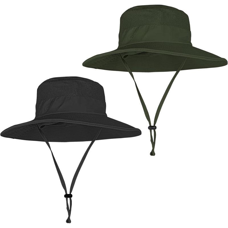 Pack Of 2 Wide Brim Foldable And Lightweight Foldable Fishing Hat-USA Fish Bait