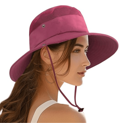 Wide Brim Sun Hat With Mesh Ventilation-USA Fish Bait