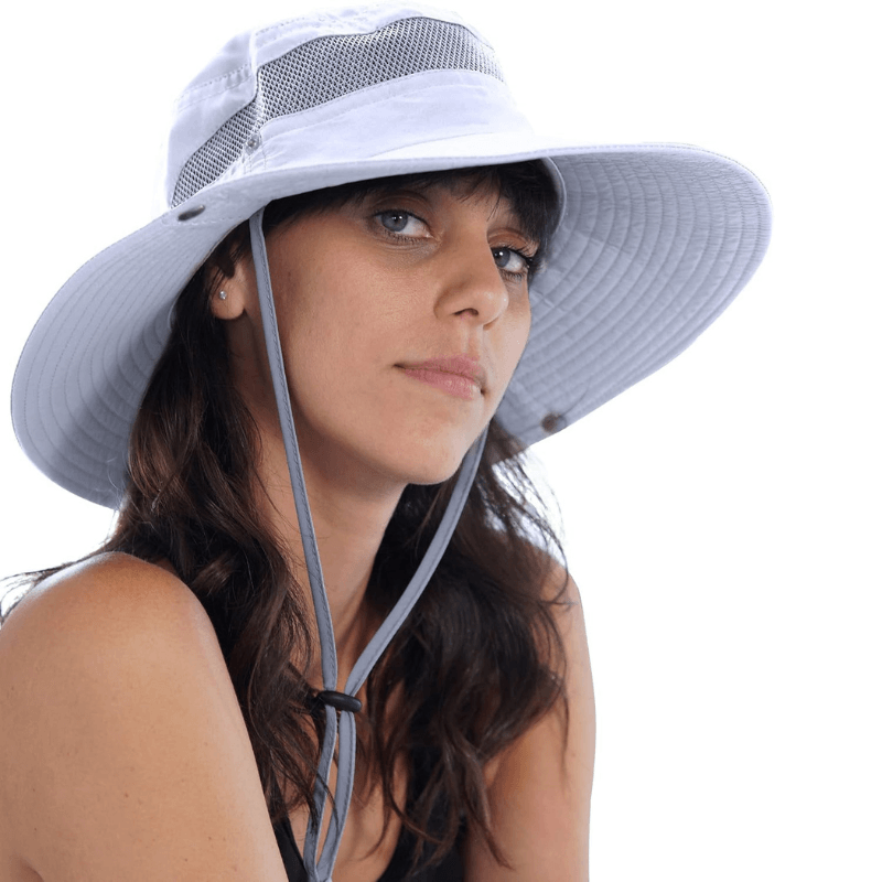 Wide Brim Sun Hat With Mesh Ventilation For Adventure - USA Fish Bait