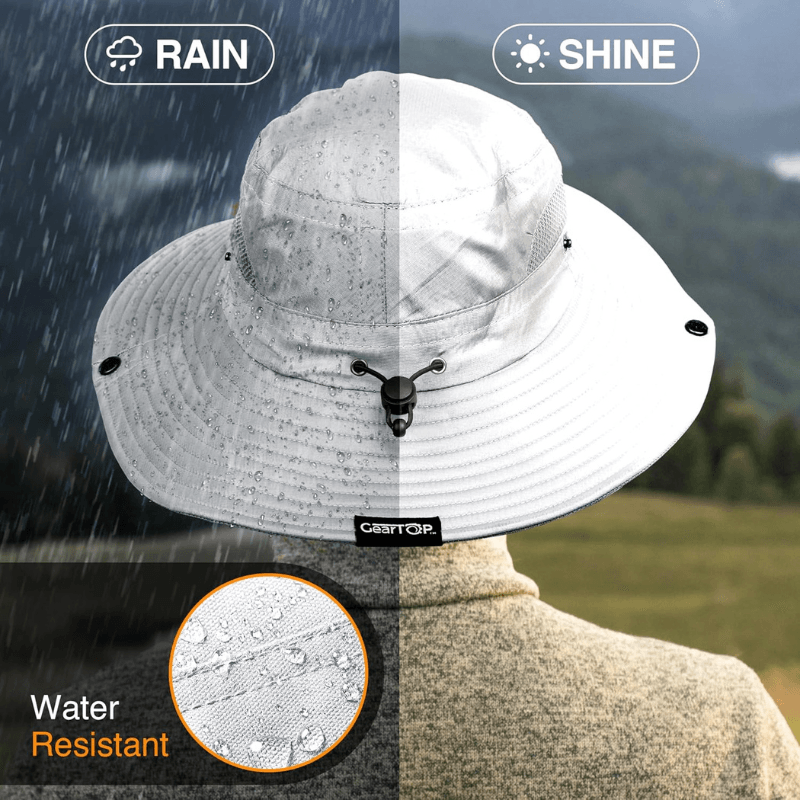 Wide Brim Sun Hat With Mesh Ventilation For Adventure - USA Fish Bait
