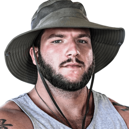 Wide Brim Sun Hat With Mesh Ventilation For Adventure - USA Fish Bait