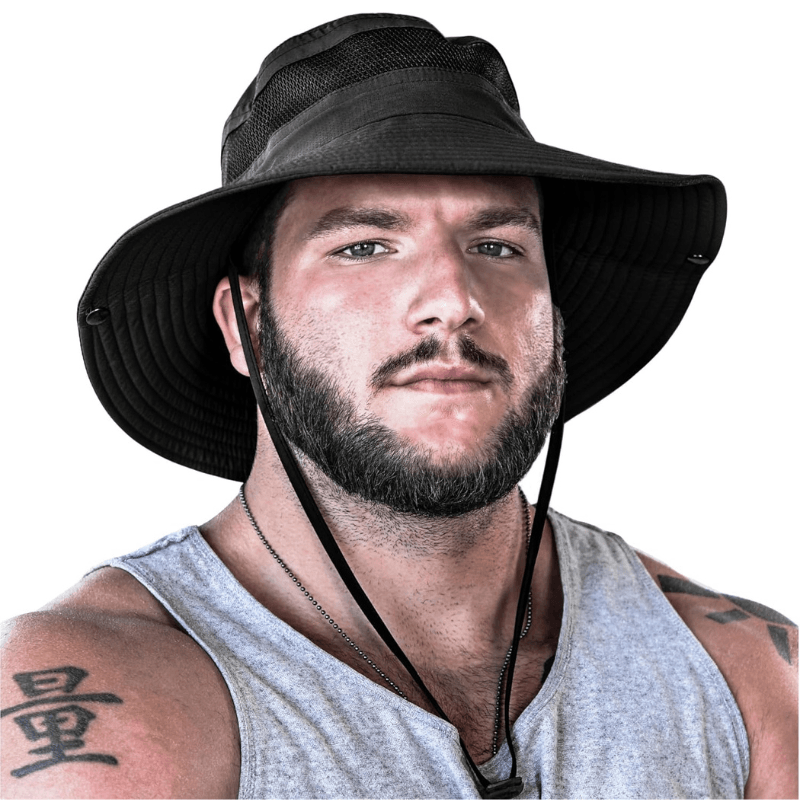 Wide Brim Sun Hat With Mesh Ventilation For Adventure-USA Fish Bait