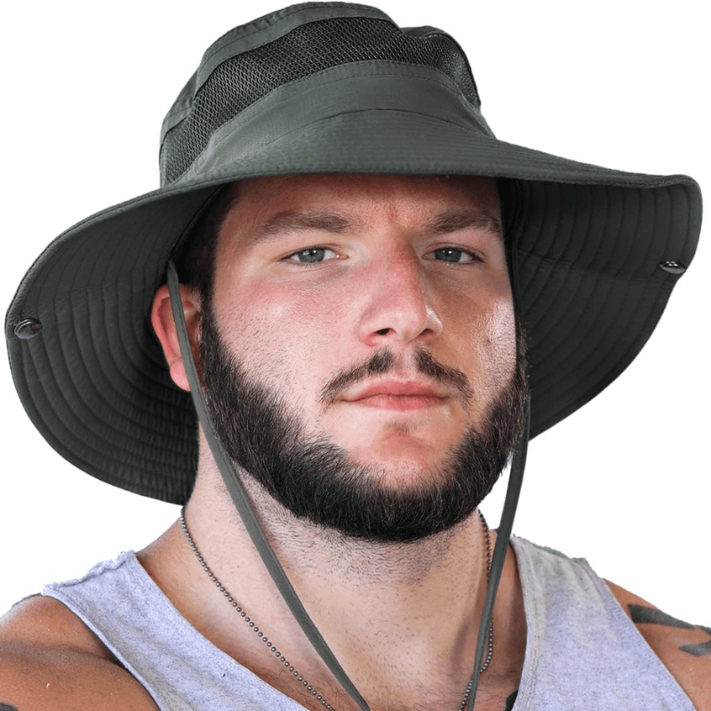 Wide Brim Sun Hat With Mesh Ventilation For Adventure - USA Fish Bait
