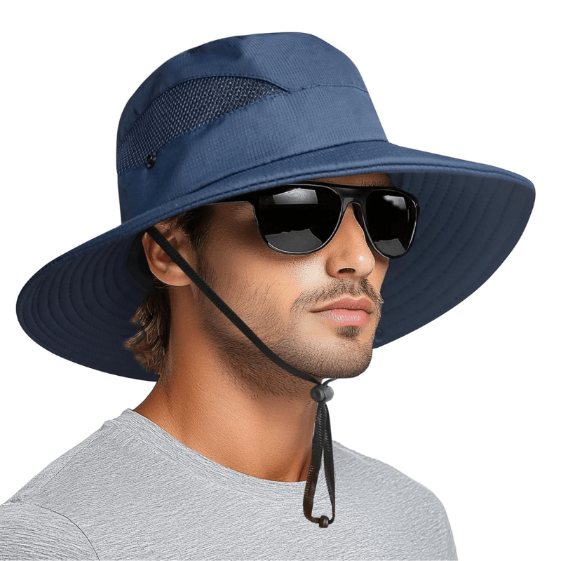 Wide Brim Sun Hat With Mesh Ventilation For Everyday-USA Fish Bait