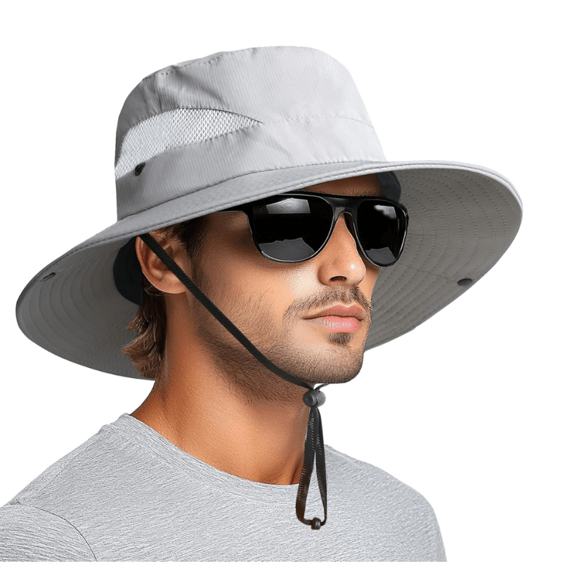 Wide Brim Sun Hat With Mesh Ventilation For Everyday-USA Fish Bait