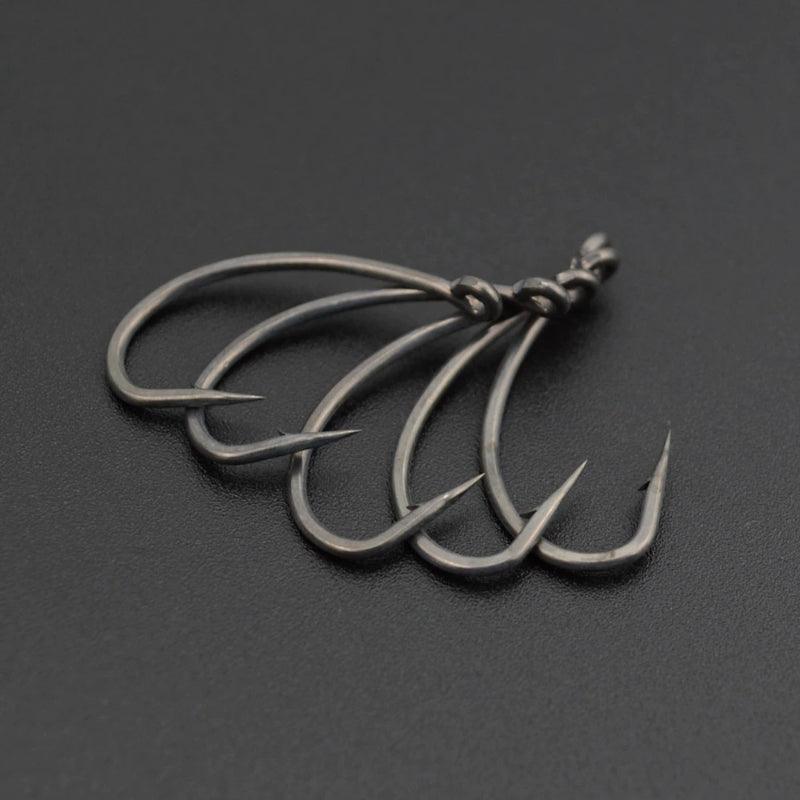 High Carbon Coated Stainless Steel Barbed Carp Fishing Hooks-USA Fish Bait