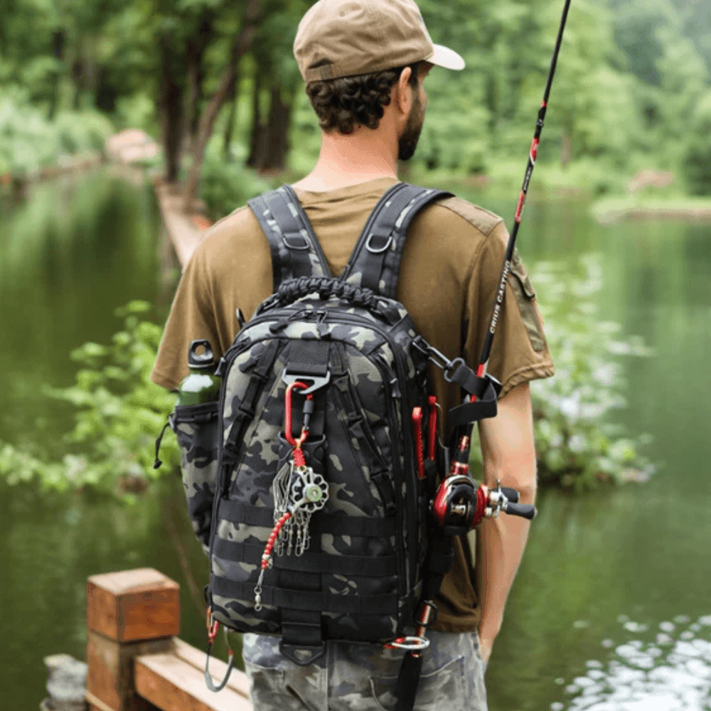 Fishing Tactical Backpack With Rod Holder-USA Fish Bait