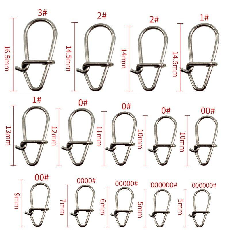 Stainless Steel Hook Fast Clips Lock Snaps Swivel Fishing Snap Pin - USA Fish Bait