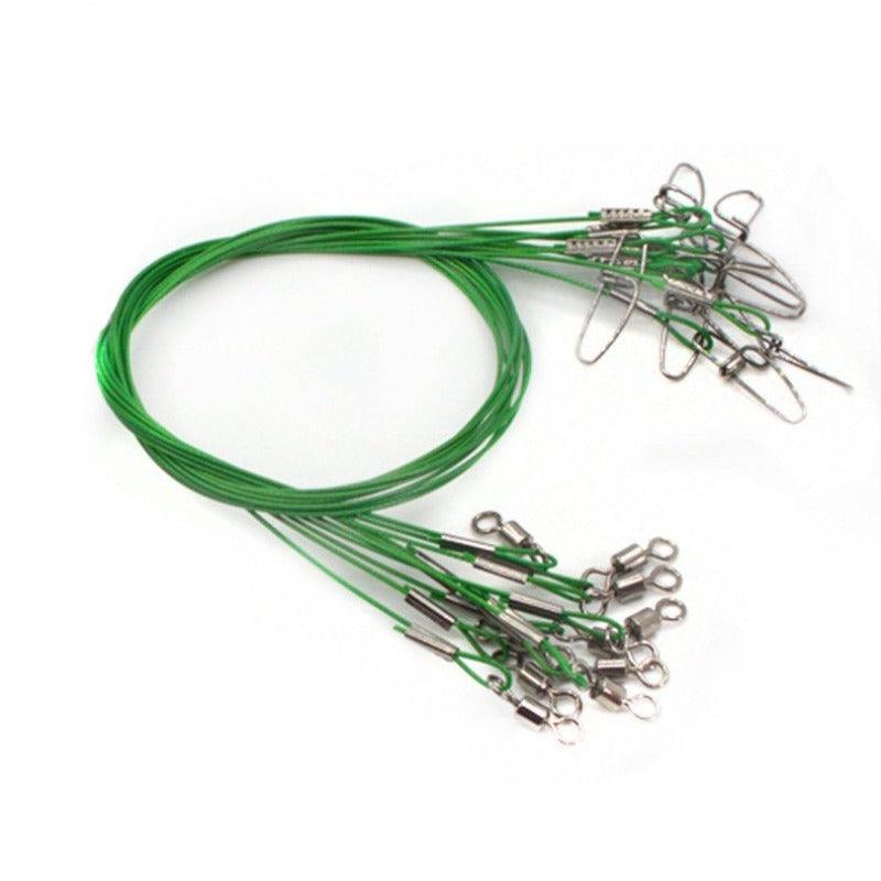 Anti-Bite Steel Wire Leader Fishing Line with Swivel Accessory - USA Fish Bait