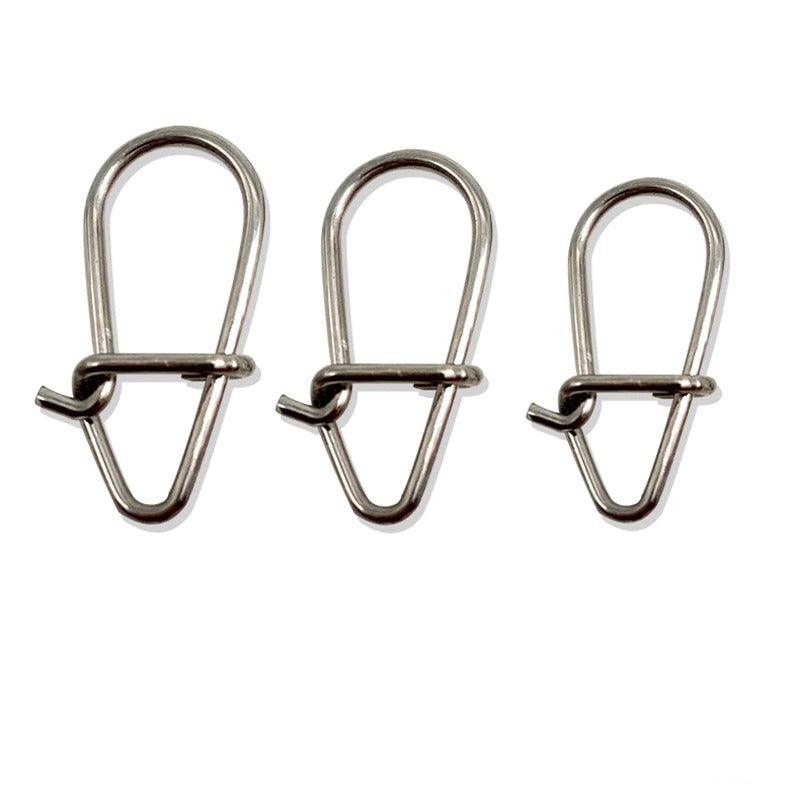 Stainless Steel Hook Fast Clips Lock Snaps Swivel Fishing Snap Pin - USA Fish Bait