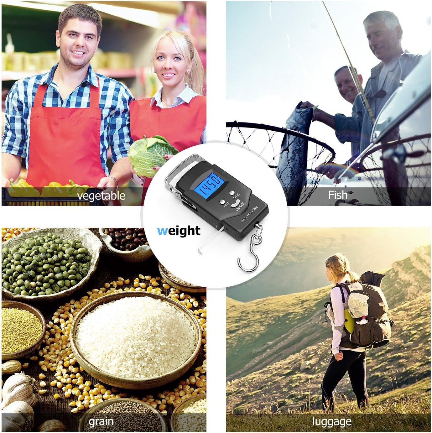 Digital Weighing Scale With LCD Display And Built In Measuring Tape - USA Fish Bait