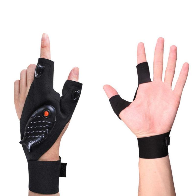 Rechargeable LED Fingerless Fishing Gloves-USA Fish Bait