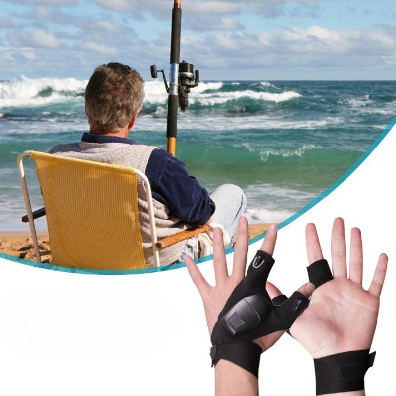 Outdoor Waterproof Fishing Gloves with LED Flashlight - USA Fish Bait