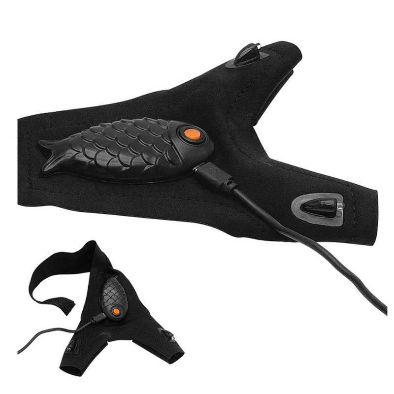 Rechargeable LED Fingerless Fishing Gloves-USA Fish Bait