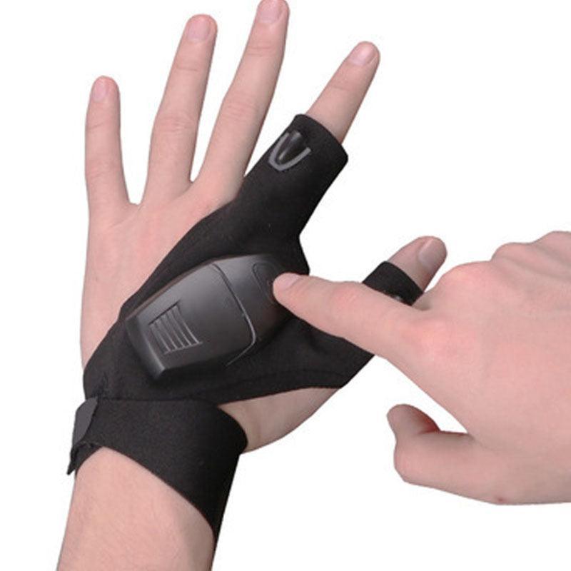 Outdoor Waterproof Fishing Gloves with LED Flashlight - USA Fish Bait