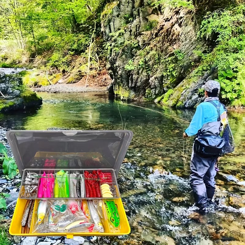 Randomly Shaped Lead Weights, 30/79/84/93/106/283pcs of Fishing Lures for Topwater Fishing, Tackle Kit for Bass, Trout, And Salmon, Including a Lure Kit Box with Minnow Poppers, Spoon Lures, Soft Plastic Worms, Bait Rigs, And Jig Heads