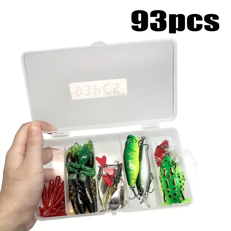 Randomly Shaped Lead Weights, 30/79/84/93/106/283pcs of Fishing Lures for Topwater Fishing, Tackle Kit for Bass, Trout, And Salmon, Including a Lure Kit Box with Minnow Poppers, Spoon Lures, Soft Plastic Worms, Bait Rigs, And Jig Heads