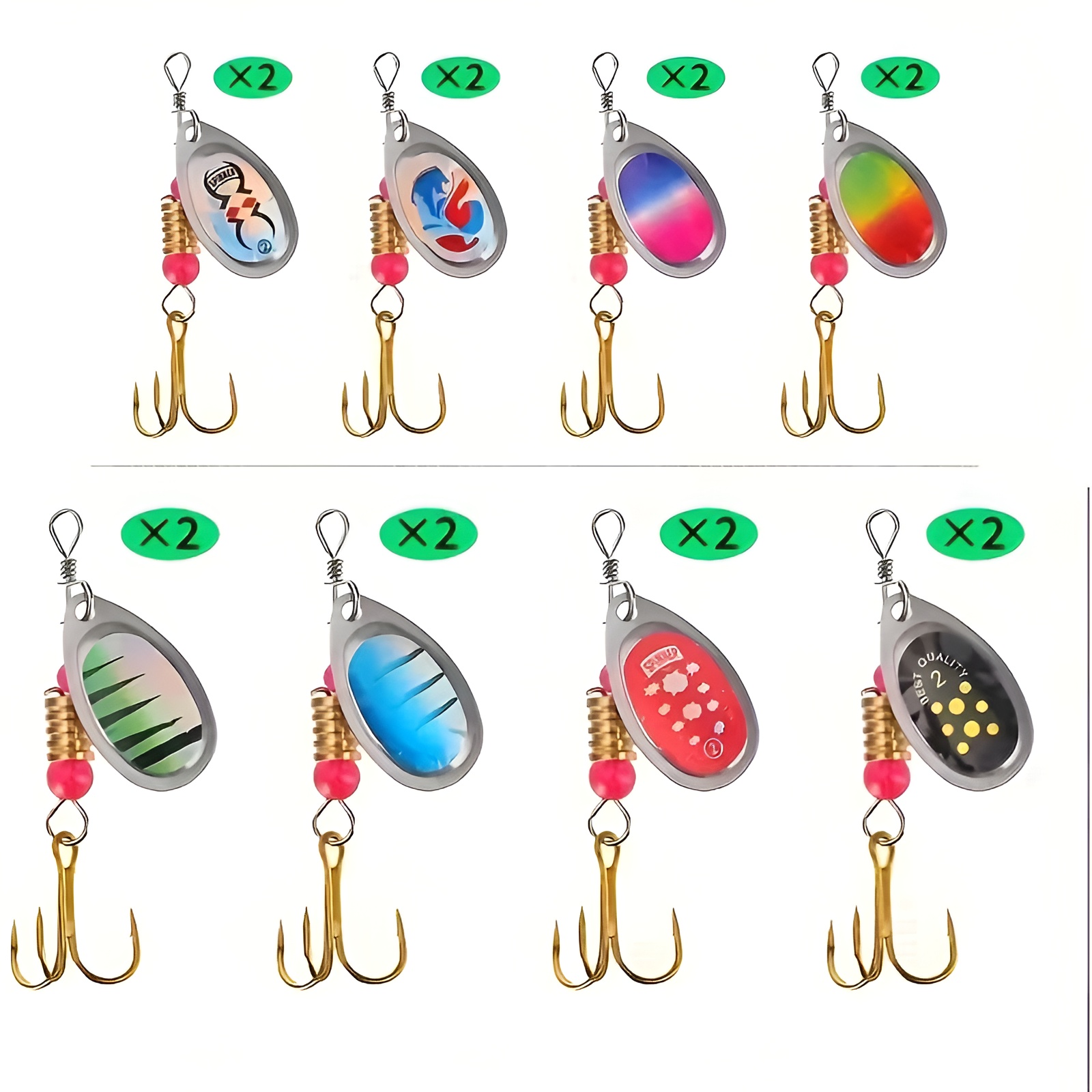 16pcs Rotating Composite Sparkle Bait Set