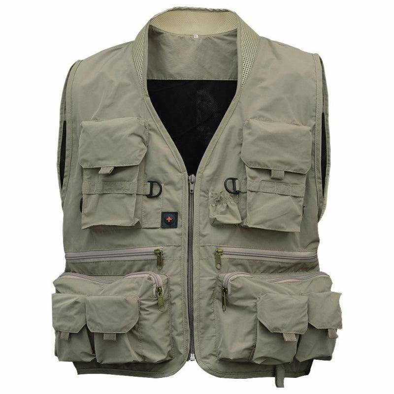 Outdoor Multi-Pocket Fishing Vest-USA Fish Bait