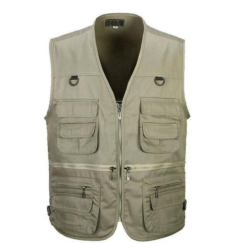 Men Multi Pocket Casual Vest - USA Fish Bait