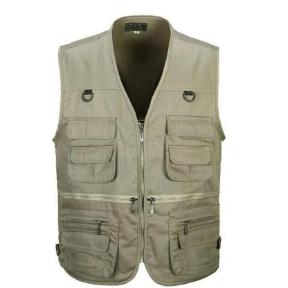 Men Multi Pocket Casual Vest - USA Fish Bait