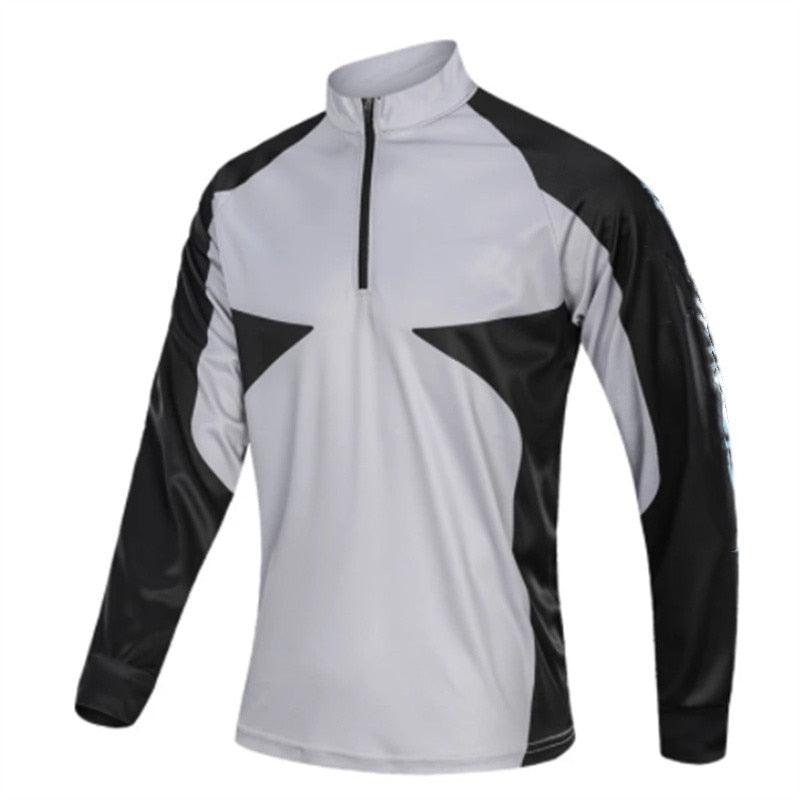 Zippered UV Fishing Shirt-USA Fish Bait