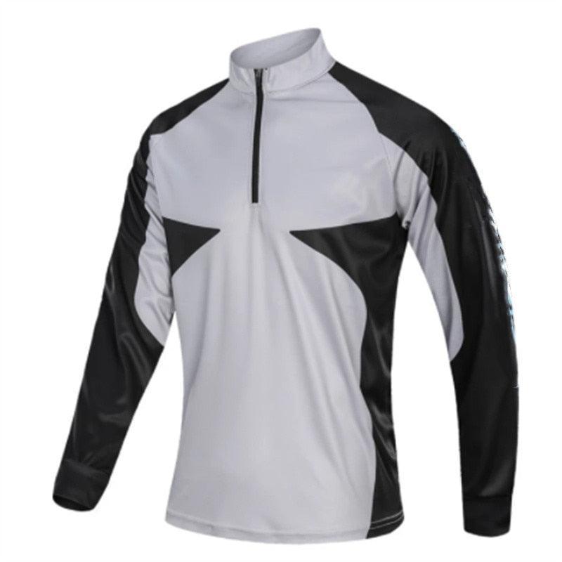 Zippered UV Fishing Shirt-USA Fish Bait