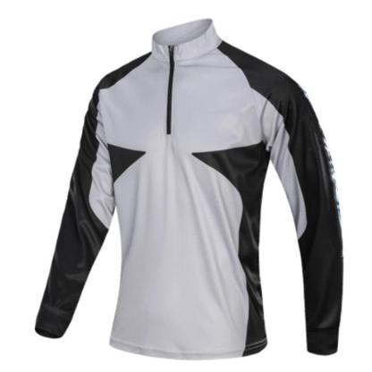 Zippered UV Fishing Shirt-USA Fish Bait